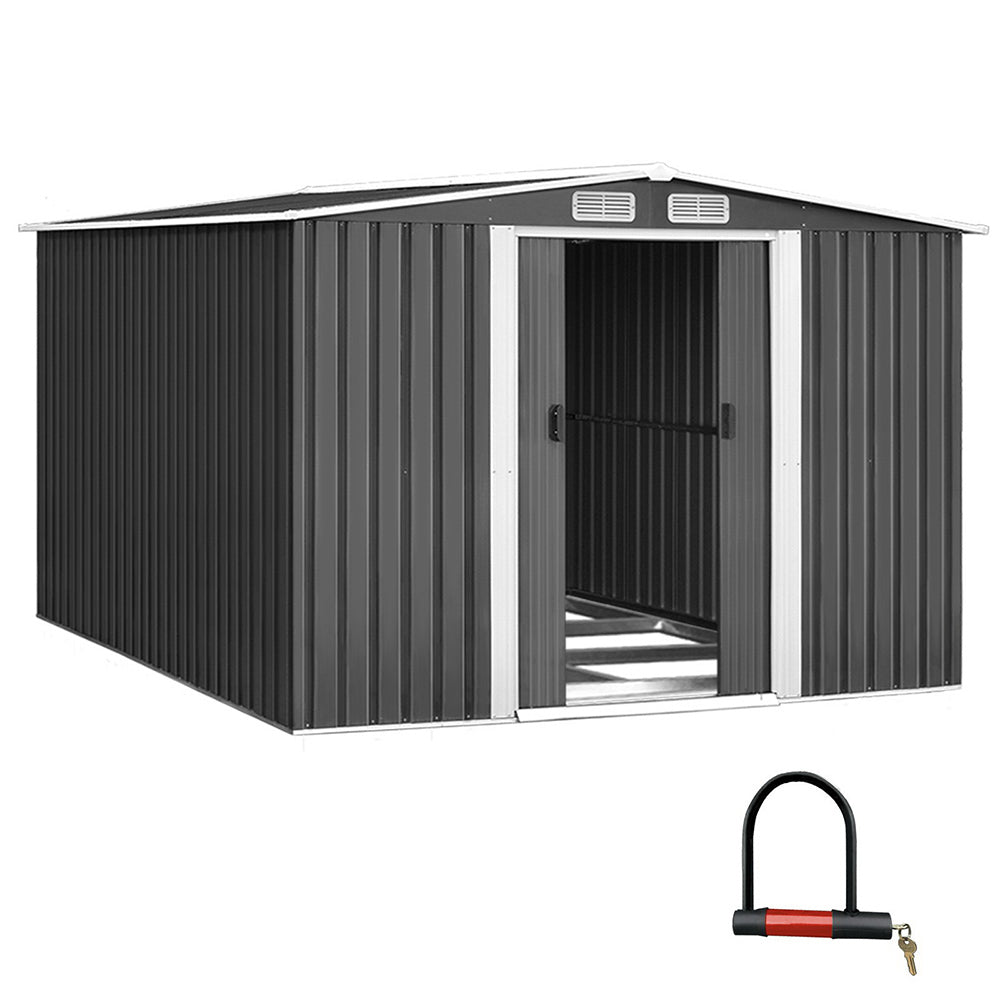 NNEDSZ Garden Shed Outdoor Storage Sheds Tool Workshop 2.58X3.14X2.02M with Base Lootquake LLC