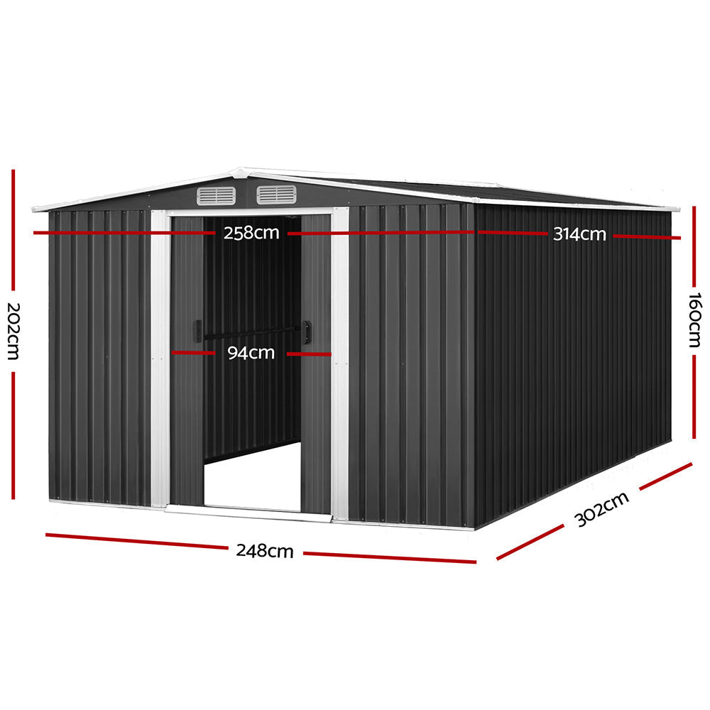 NNEDSZ Garden Shed Outdoor Storage Sheds Tool Workshop 2.58X3.14X2.02M with Base Lootquake LLC