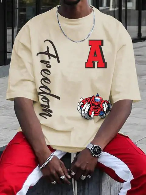 Roses and Diamonds Freedom T-Shirt for Men Pi-Mart