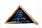 Flag Display Case w/Military Emblem - Includes 3 Lines of Text Personalization with 5'x9.5' flag The Military Gift Store