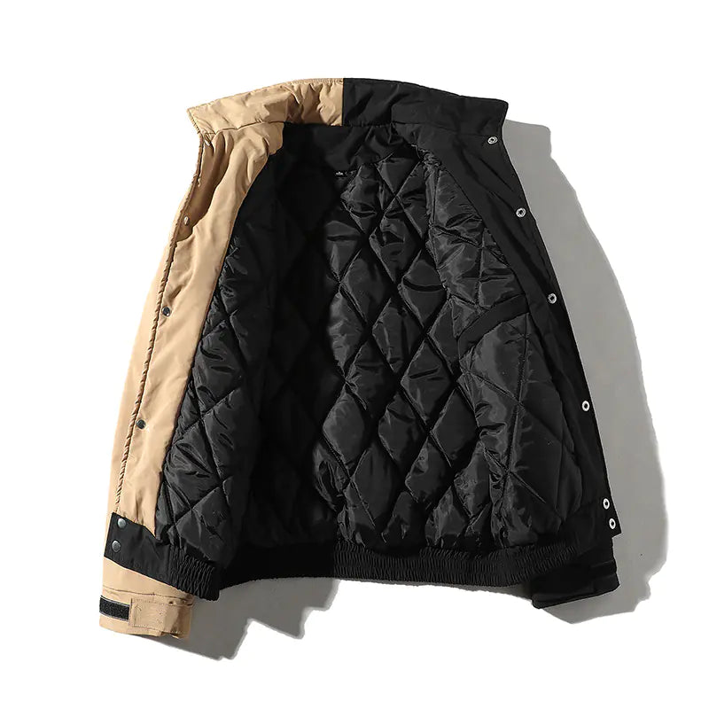 Thick Color Block Workwear Cotton Jacket Pi-Mart