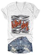 Women Who Dey Tiger V-Neck Shirt Pi-Mart