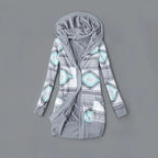 Thick Printed Hooded Knitted Cardigan Jacket Pi-Mart