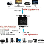 HDMI Splitter 1 In 2 Out 4K HDMI Splitter 1 To 2 Amplifier For Full HD 1080P 3D Pi-Mart