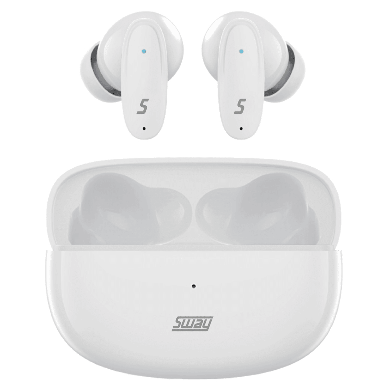 Sway Dual Microphone Enc Comfort Fit True Wireless Headphones With Power Go Charging Case Wireless True Wireless Earbuds - White Sapphire Tech Innovations