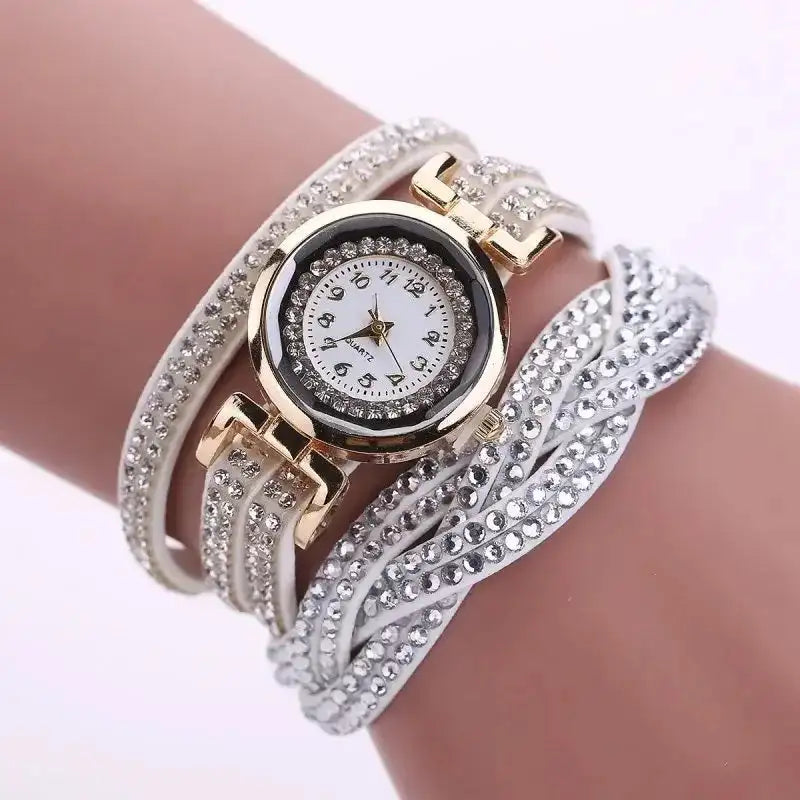 Long Strap Leather Watch Women Casual Rhinestone Dress Watch Ladies Bracelet Wristwatch Clock Relogios Feminino Reloj Mujer 2024