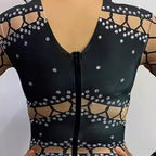 Striped Diamond Business Dress Vintage Classic Designer Clothing Stunning Party Streetwear  Sexy Beach Dress Women Clothing Lootquake LLC