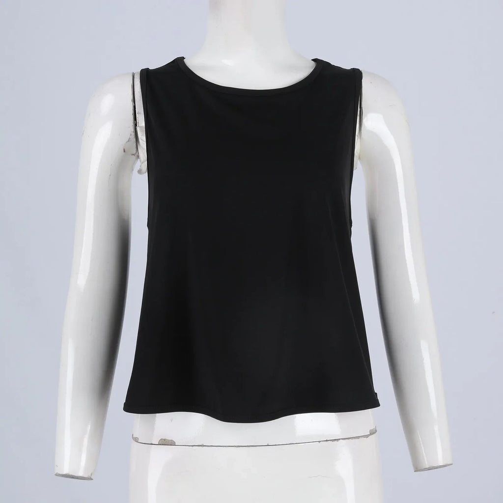 Women'S Solid Color Top Women'S Sports Suspender Top Women'S Fashion Hollow Back Sports Running Fitness Casual Hundred Yoga Top Lootquake LLC
