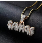 Ice Out Zircon Polite Gesture Middle Finger Necklace Men Women Punk Hip Hop Rap Rock Party Jewelry Gift