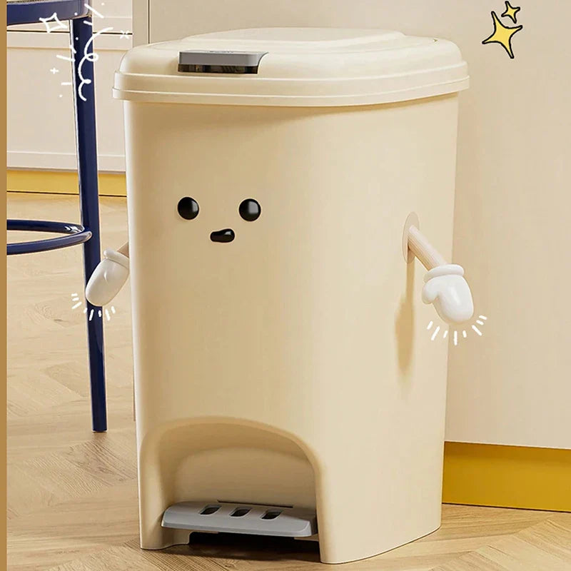 Large Capacity Trash Can Cute Creativity Non-slip Bottom Strong Bearing Capacity Garbage Bucket Square Dustbin Kitchen Lootquake LLC