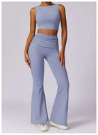 Elevate Activewear: Seamless Leggings & Top Set THRIXINE