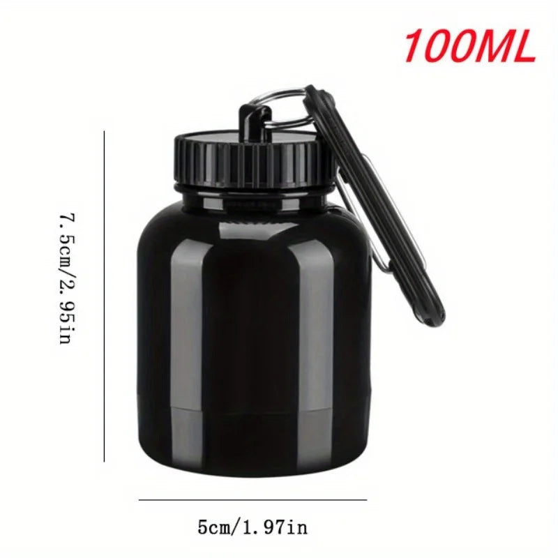 1pc Protein Powder Jar with Carabiner Portable Shaker Cartridge, Suitable for Outdoor Sports, Gym Fitness Lootquake LLC
