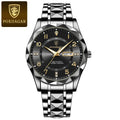 POEDAGAR Luxury Business Men's Wristwatch Stainless Steel Date Week Man Watch Waterproof Luminous Fashion Quartz Watches For Men
