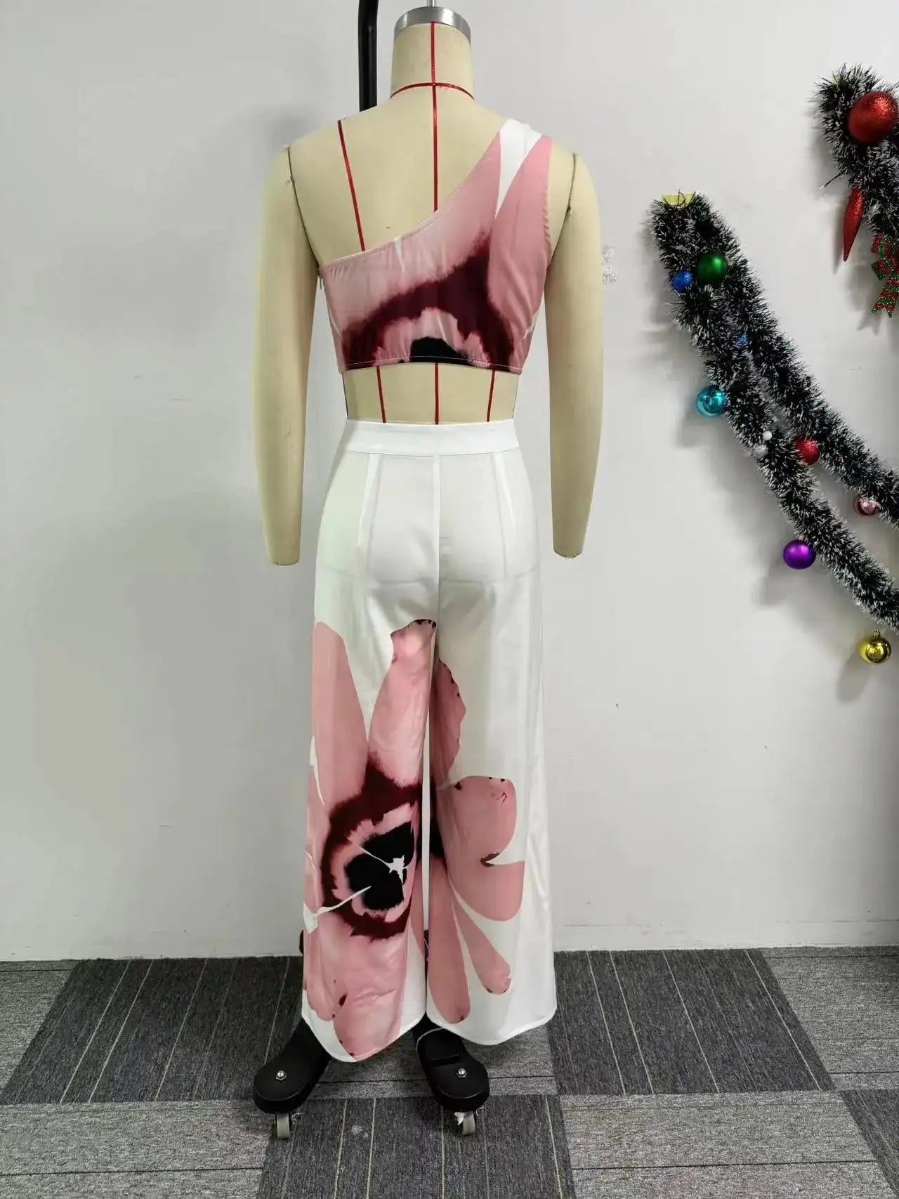 2 Piece Women Sets 2024 New Arrival Summer Autumn Matching Printing Two Pieces Sets Sleeveless Top And Pants Suits Outfits