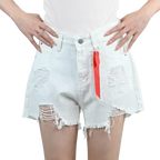 3pcs Women's High Waist Denim Shorts 2025 Summer Black Blue White Hot Pants Ripped Jeans Shorts Woman Short Trousers Streetwear