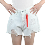3pcs Women's High Waist Denim Shorts 2025 Summer Black Blue White Hot Pants Ripped Jeans Shorts Woman Short Trousers Streetwear