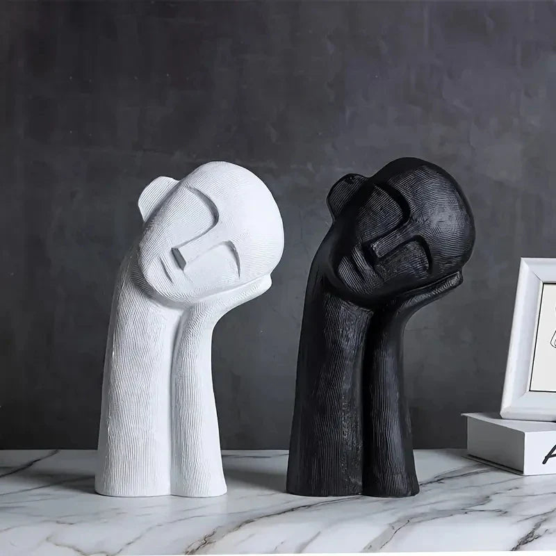 Scandinavian Abstract Contemplation Thinker Portrait Sculpture Decorative Art High End Light Luxury Home Soft Decoration Lootquake LLC