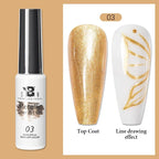 5ML Gold Silver Metallic Liner Paint Gel Polish Chrome Mirror Metal Effect Super Bright French UV LED Semi Permanent Nail Gel Lootquake LLC