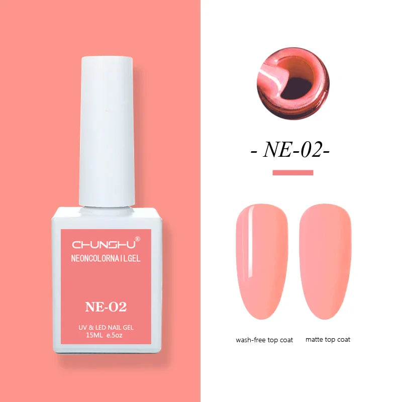 CHUNSHU 15ml Fluorescence Gel Nail Polish Semi Permanent UV/LED Nail Gel Long Lasting Varnish For Nails Art Manicures Soak Off Lootquake LLC