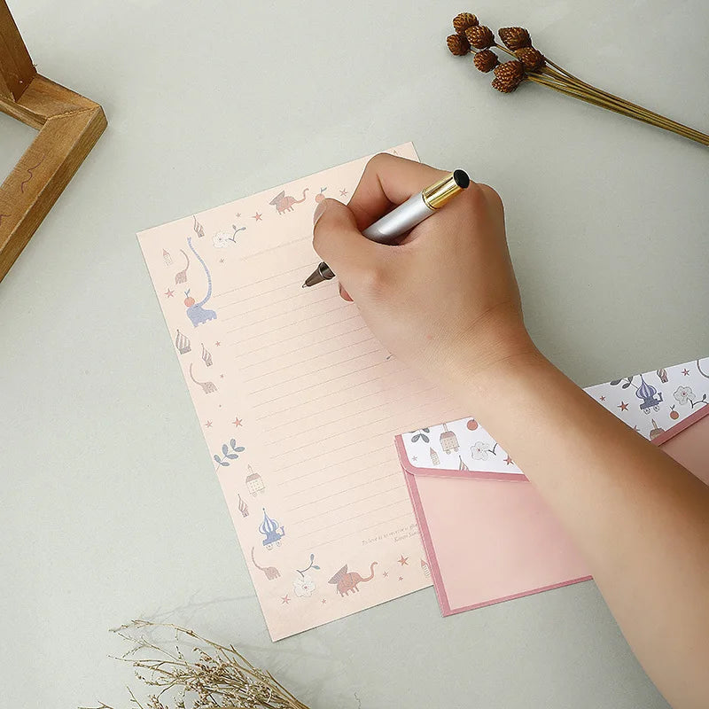 Vintage Flower Envelope Floral Creative Envelope Flower Printing Cute Cartoon Pattern Office Supplies With Letter Paper Lootquake LLC