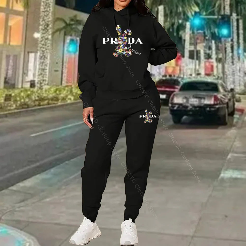 Women's Luxury Oversized Tracksuit 2-Piece Set THRIXINE