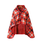 Wearable Plaid Fleece Blanket Polyester Blanket with Button Winte Warm Throws on Sofa Bed Travel Thicken Bedroom Plaids  Blanket