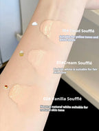 FLORTTE Air Cushion Concealer Coverage Moisturizing Long-Lasting Foundation Base Makeup Cream for Dry Skin Oil Control