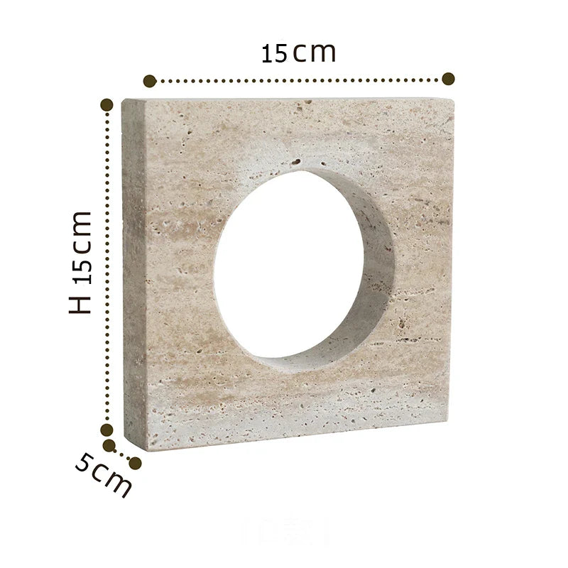 Travertine Sculptures and Figurines Archway Shape Statue for Shelf Coffee Table TV Cabinet Bookshelf Living Room Home Decoration