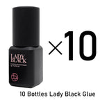 5 Bottles Lady Black Lash Glue Korea Dry Fastest Strongest False Eyelash Extensions Glue 5ml Makeup Tools Professional Adhesive Lootquake LLC