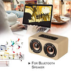 6W Wooden Bluetooth Speaker Portable Stereo HiFi Speakers TF Play Hand Free Call AUX Input Super Bass Loudspeaker Dual Subwoofer Lootquake LLC