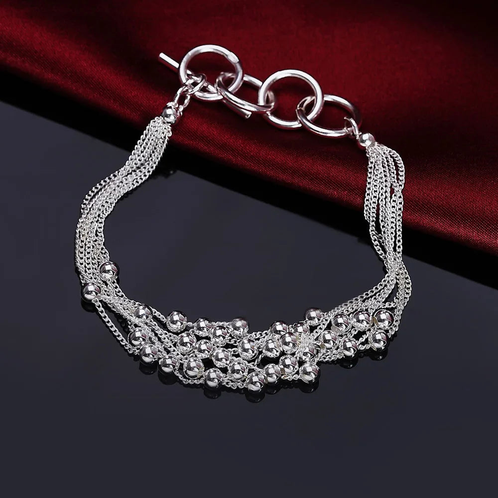 Fashion charm 925 Sterling Silver Bracelet for man woman Twisted rope chain fine jewelry Wedding party Christmas gift Lootquake LLC