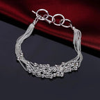 Fashion charm 925 Sterling Silver Bracelet for man woman Twisted rope chain fine jewelry Wedding party Christmas gift Lootquake LLC