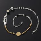 Men Hip Hop Full Rhinestone King Queen Pendants Necklaces Bling Bling Iced Out Cuban Link Chain Hiphop Necklace Men Jewelry Gift