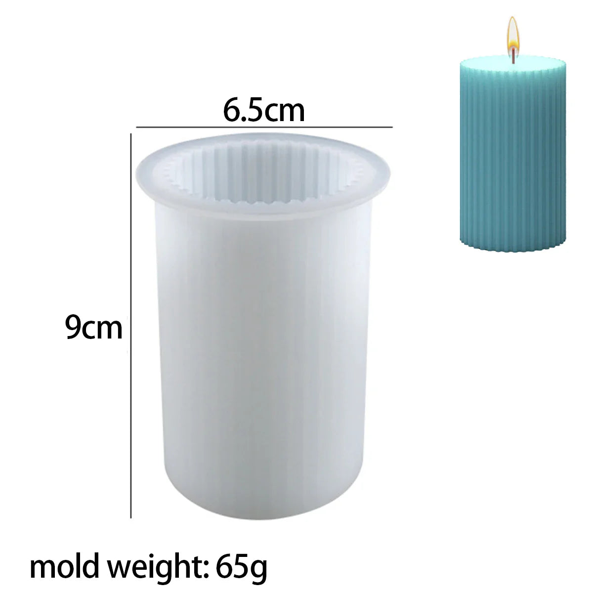 Striped Cylindrical Candle Silicone Mold Handmade Scented Candle Making Wax Mould DIY Crystal Epoxy Resin Craft Molds Home Decor Lootquake LLC