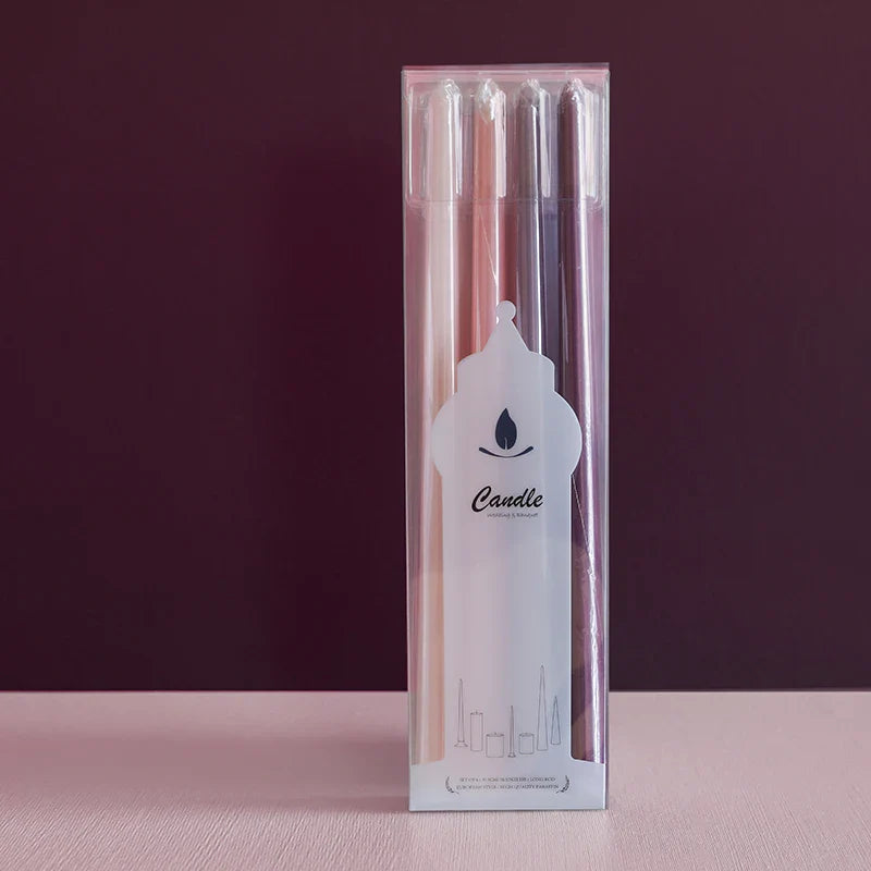 30CM Taper Candle 4 Pack - Home Interior Long Burning Dripless and Smokeless Candles Unscented - Valentines Candles for Home Lootquake LLC