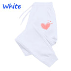 Women Cute Heart Printed Sweatpants THRIXINE