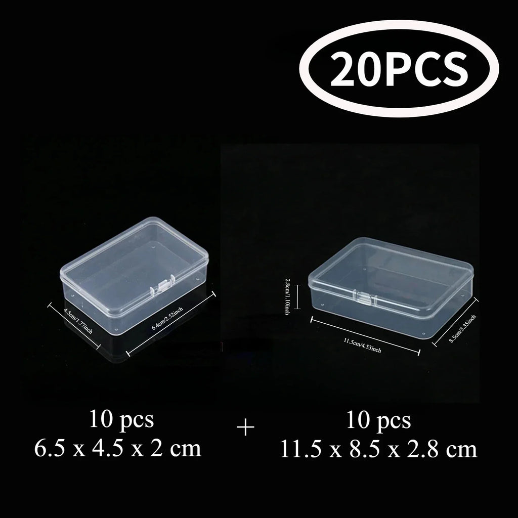 Mini Plastic Rectangular Storage Box Translucent Packing Box Dustproof Durable Strong Jewelry Case Container Home Storage