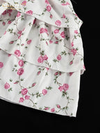 Clacive Summer Slim Print Women's Dress 2024 Sexy V-Neck Short Sleeve Mini Dresses Elegant High Waist Pleated Female Dress