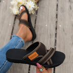 Fashionable and Versatile Sports-Style Women's Sandals, Mesh Breathable, Comfortable and Skin-Friendly, Suitable for Both Indoor and Outdoor Wear, Flat Sandals