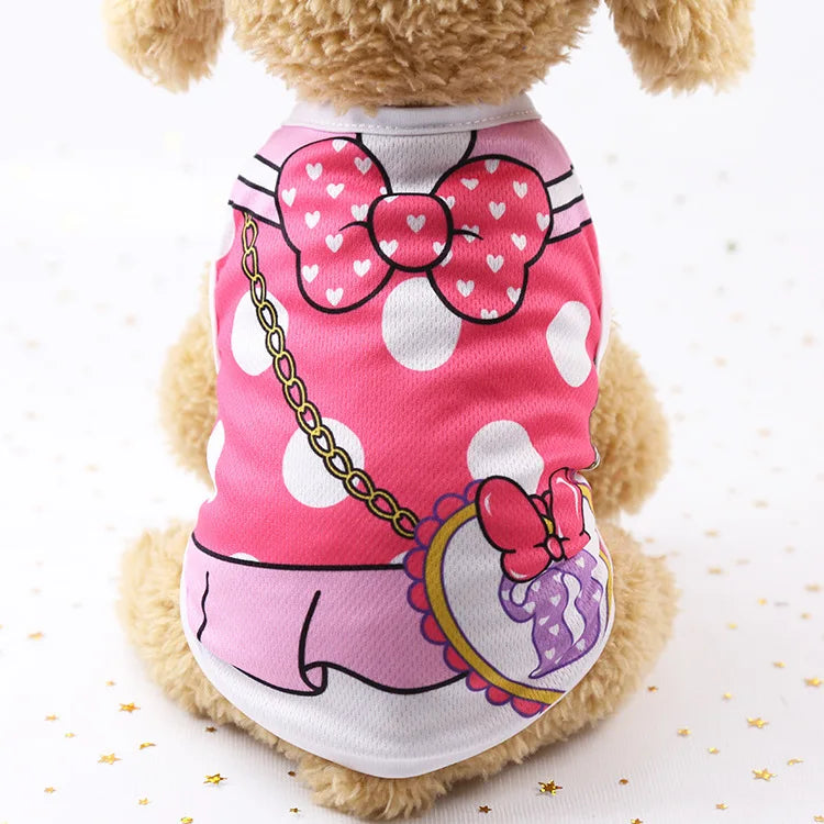 Pet Dog Clothes Cartoon Clothing Puppy Dogs Soft Vests Summer Shirt Casual T-Shirt for Small Pet Supplies Pi-Mart