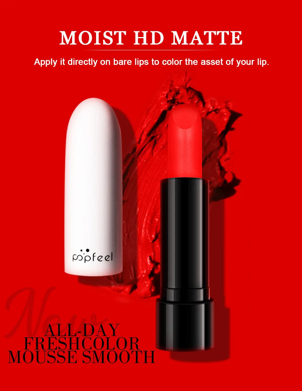 High Quality Popfeel Waterproof Lasting Matte Luxury Velvet Lipstick Make up Smudge-Free Pigmented Lipsticks Lip Gloss Cosmetics Lootquake LLC