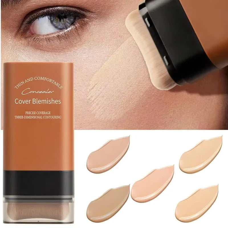 Matte Foundation Cream Stick Multi-Use Eraser Makeup Full Coverage Waterproof Lasting Oil-control Cover Acne Base With brush Lootquake LLC