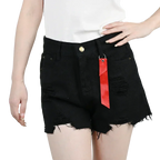 3pcs Women's High Waist Denim Shorts 2025 Summer Black Blue White Hot Pants Ripped Jeans Shorts Woman Short Trousers Streetwear
