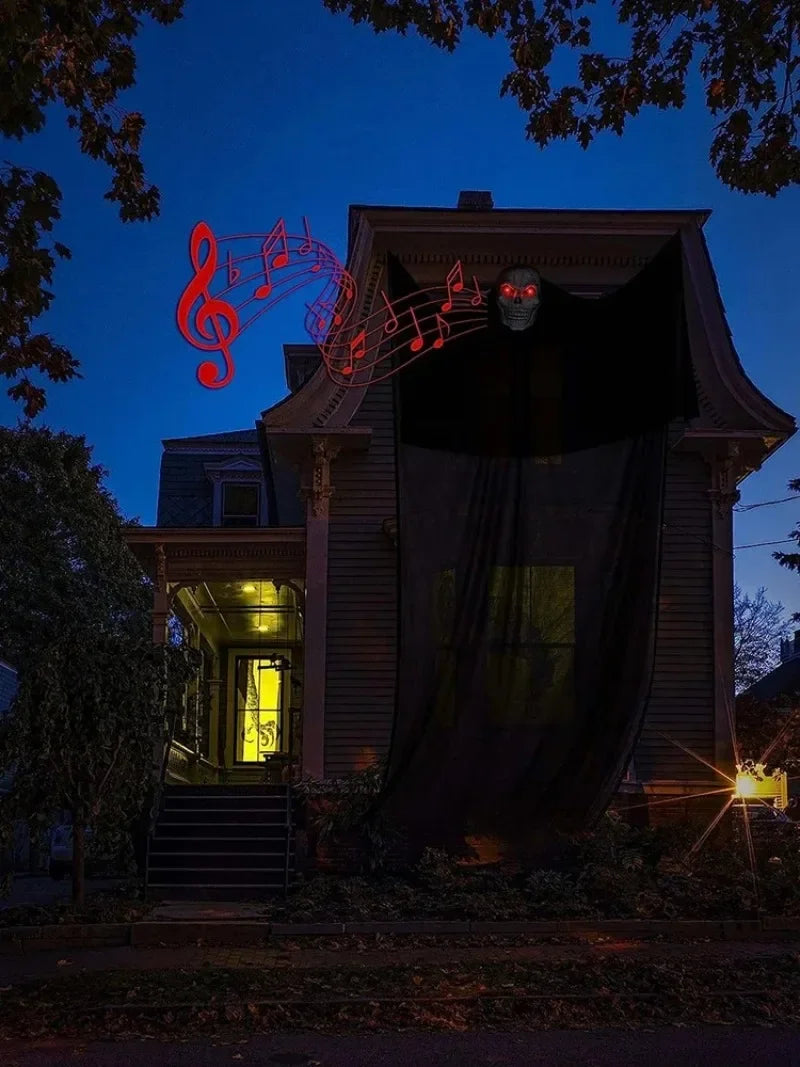 Halloween Hanging Skull Ghost Haunted House Decoration With LED Sound Ghost Ornament Indoor Outdoor Bar Halloween Party Decor Lootquake LLC