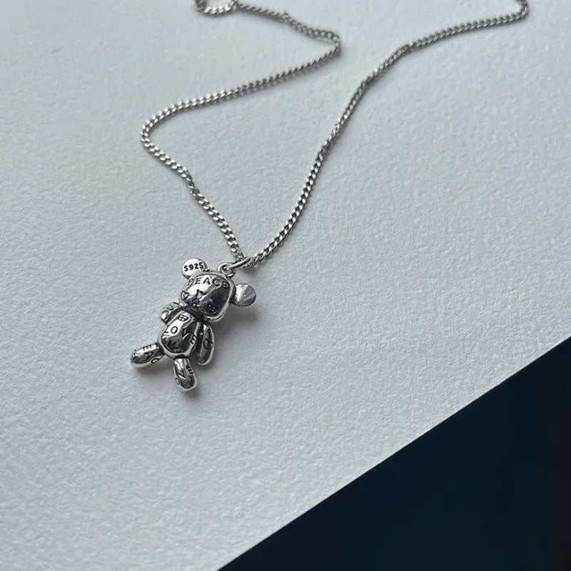Fashion Trend Engraved Alphabet Bear Pendant Cute Animal Necklace Mens Womens Charm Hip Hop Party Street Jewelry Gifts Lootquake LLC