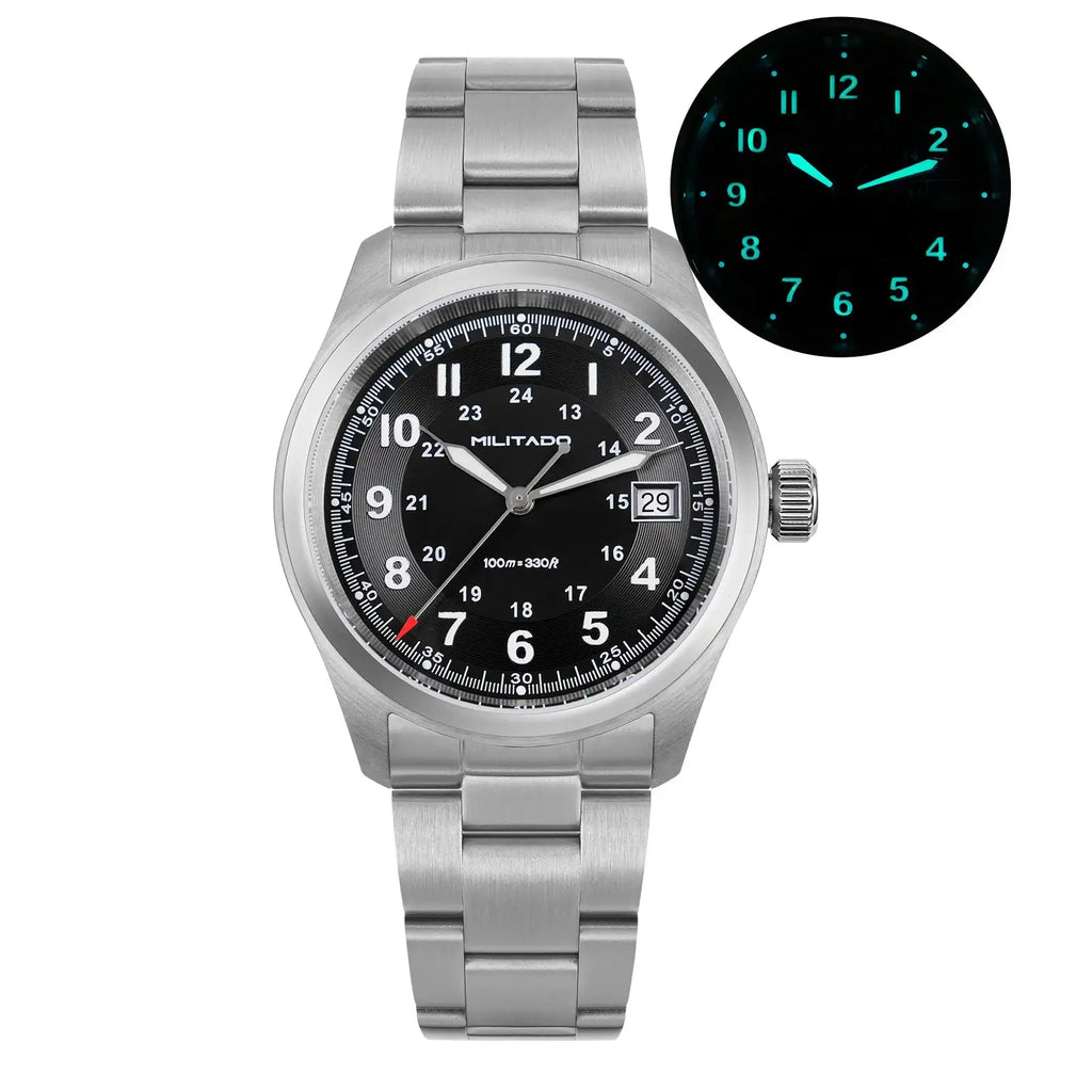 Militado ML08 Quartz Watch Ronda 515 Movement Domed Sapphire Wristwatch BGW9 Luminous 10Bar Waterproof 38mm Vintage Watches
