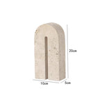 Travertine Sculptures and Figurines Archway Shape Statue for Shelf Coffee Table TV Cabinet Bookshelf Living Room Home Decoration