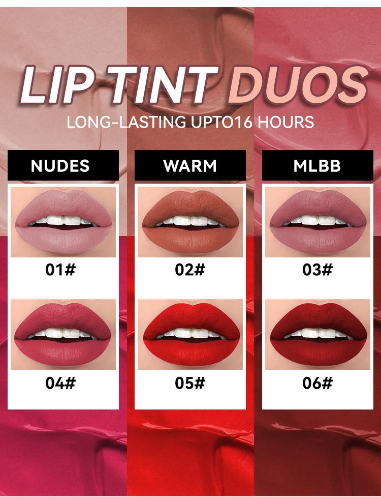 Matte Liquid Lipstick 6 Colors Long Lasting Lip Ink Lip Tint Non-stick Cup Nude Lip Gloss Waterproof Cosmetics Make Up