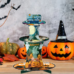 3-Tier Halloween Paper Dessert Stand - DIY Spooky Party Candy Display with Ghost/Pumpkin/Bat Printed Buffet Table Decor Lootquake LLC