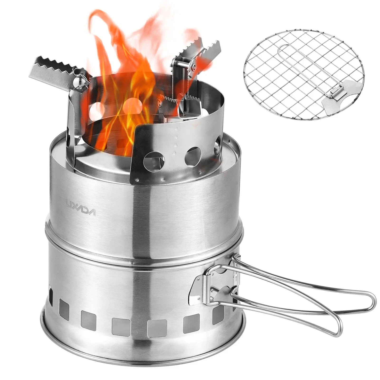 FlexFire: Compact Dual-Fuel Outdoor Cooking Stove THRIXINE